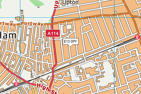 E13 0PY map - OS VectorMap District (Ordnance Survey)