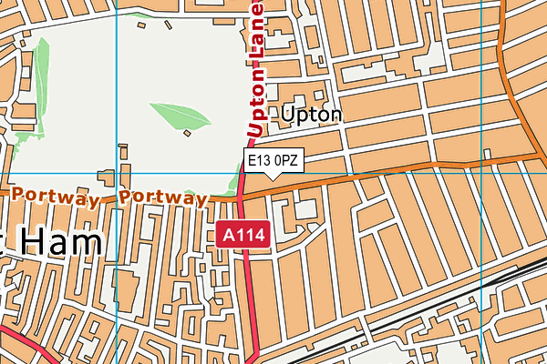 E13 0PZ map - OS VectorMap District (Ordnance Survey)