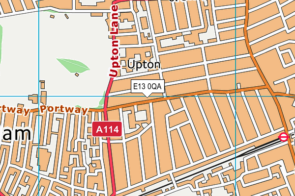 E13 0QA map - OS VectorMap District (Ordnance Survey)