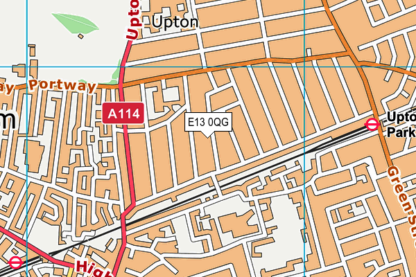 E13 0QG map - OS VectorMap District (Ordnance Survey)