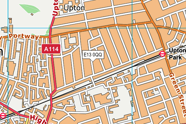 E13 0QQ map - OS VectorMap District (Ordnance Survey)