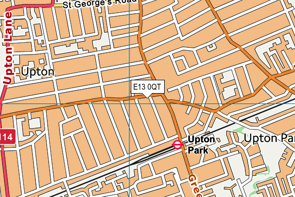 E13 0QT map - OS VectorMap District (Ordnance Survey)