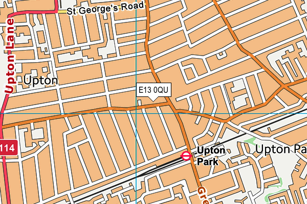 E13 0QU map - OS VectorMap District (Ordnance Survey)