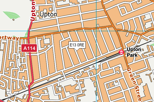 E13 0RE map - OS VectorMap District (Ordnance Survey)