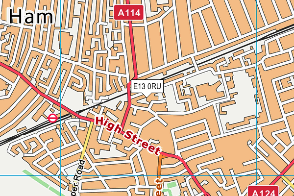 E13 0RU map - OS VectorMap District (Ordnance Survey)