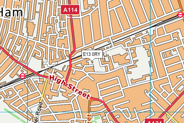 E13 0RY map - OS VectorMap District (Ordnance Survey)