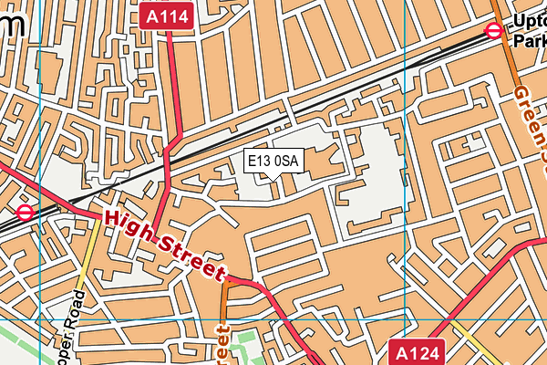 E13 0SA map - OS VectorMap District (Ordnance Survey)