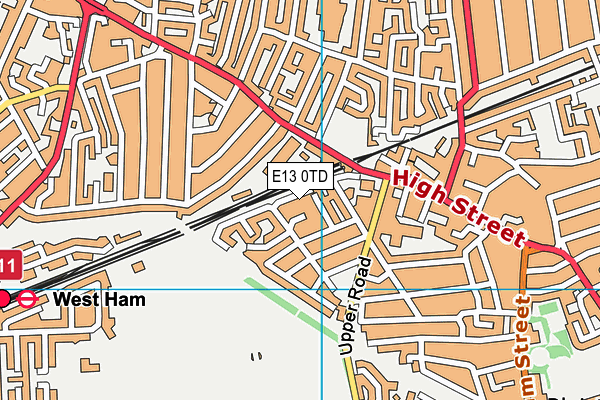 E13 0TD map - OS VectorMap District (Ordnance Survey)