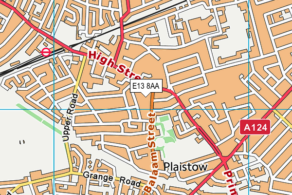 E13 8AA map - OS VectorMap District (Ordnance Survey)