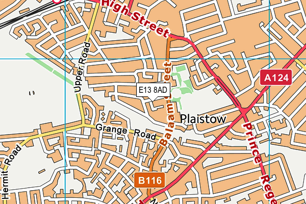 E13 8AD map - OS VectorMap District (Ordnance Survey)