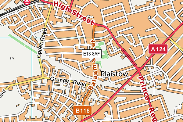 E13 8AF map - OS VectorMap District (Ordnance Survey)