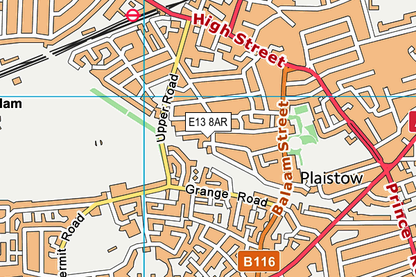 E13 8AR map - OS VectorMap District (Ordnance Survey)