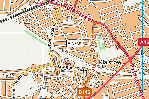 E13 8AS map - OS VectorMap District (Ordnance Survey)