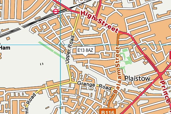 E13 8AZ map - OS VectorMap District (Ordnance Survey)