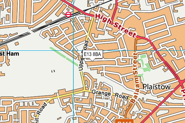 E13 8BA map - OS VectorMap District (Ordnance Survey)