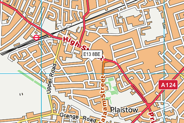 E13 8BE map - OS VectorMap District (Ordnance Survey)