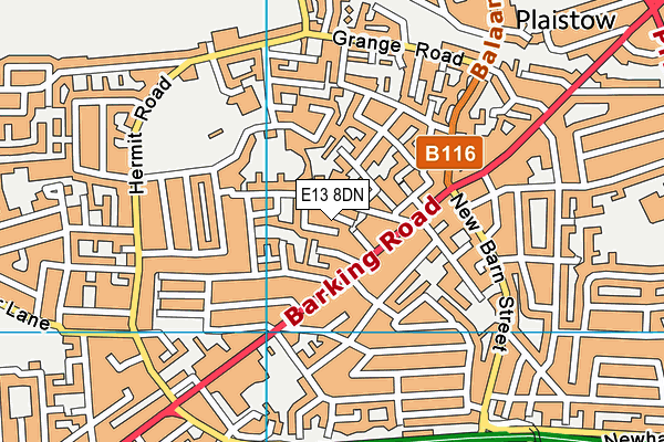 E13 8DN map - OS VectorMap District (Ordnance Survey)