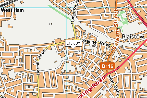 E13 8DY map - OS VectorMap District (Ordnance Survey)