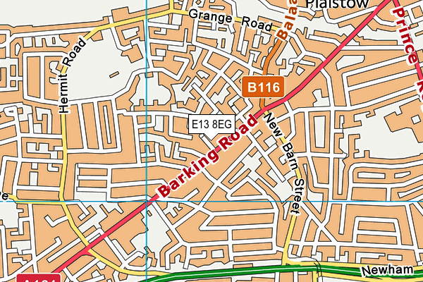 E13 8EG map - OS VectorMap District (Ordnance Survey)
