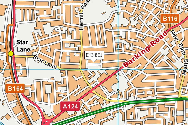 E13 8EJ map - OS VectorMap District (Ordnance Survey)