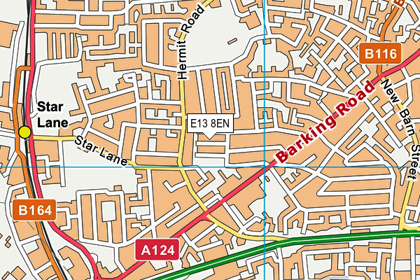 E13 8EN map - OS VectorMap District (Ordnance Survey)