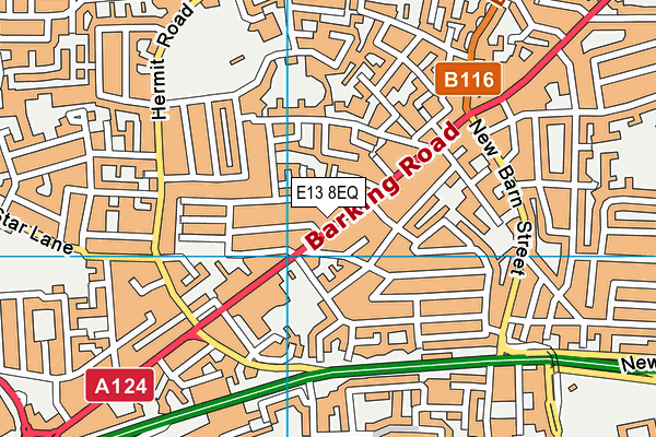 E13 8EQ map - OS VectorMap District (Ordnance Survey)