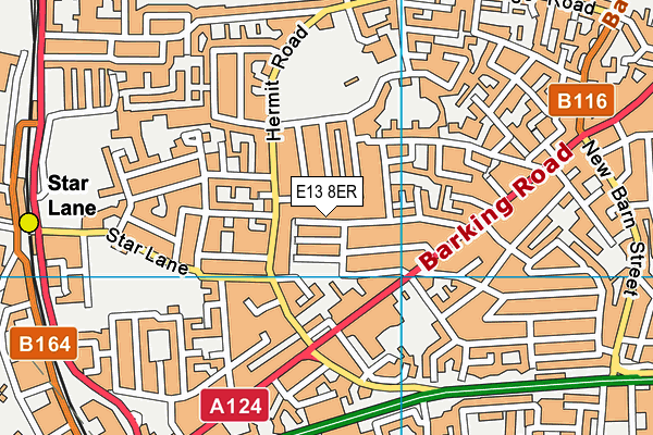 E13 8ER map - OS VectorMap District (Ordnance Survey)