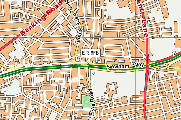 E13 8FB map - OS VectorMap District (Ordnance Survey)