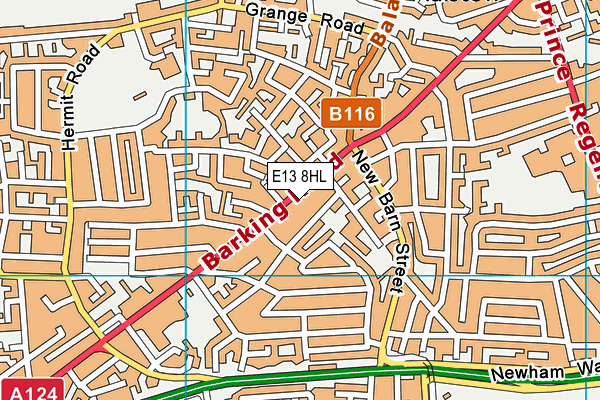 E13 8HL map - OS VectorMap District (Ordnance Survey)