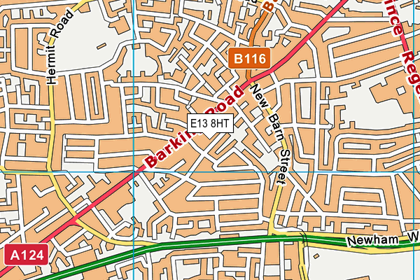 E13 8HT map - OS VectorMap District (Ordnance Survey)