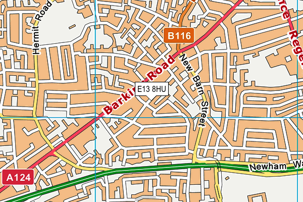 E13 8HU map - OS VectorMap District (Ordnance Survey)