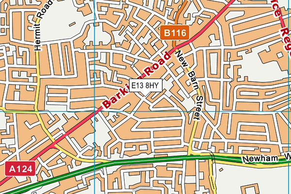 E13 8HY map - OS VectorMap District (Ordnance Survey)