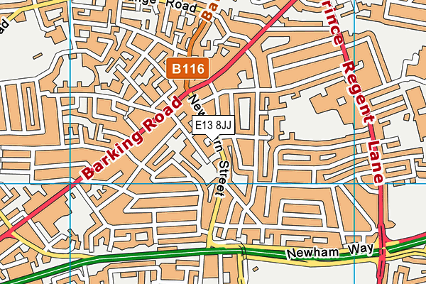 E13 8JJ map - OS VectorMap District (Ordnance Survey)