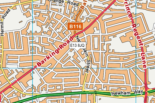 E13 8JQ map - OS VectorMap District (Ordnance Survey)