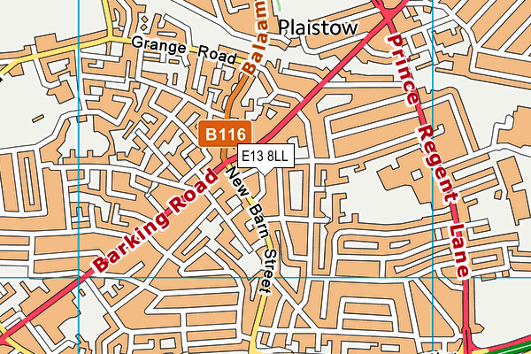 E13 8LL map - OS VectorMap District (Ordnance Survey)