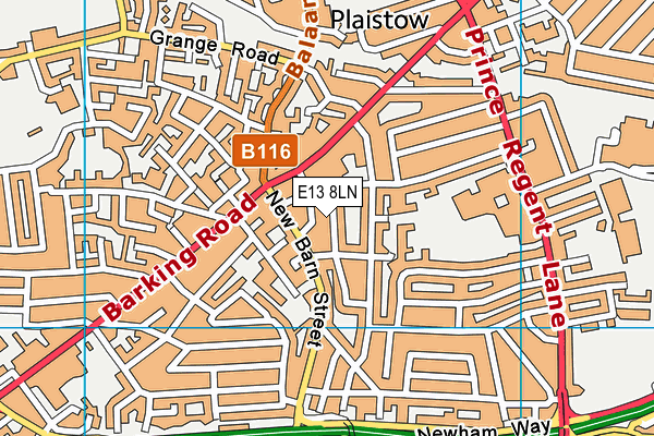 E13 8LN map - OS VectorMap District (Ordnance Survey)