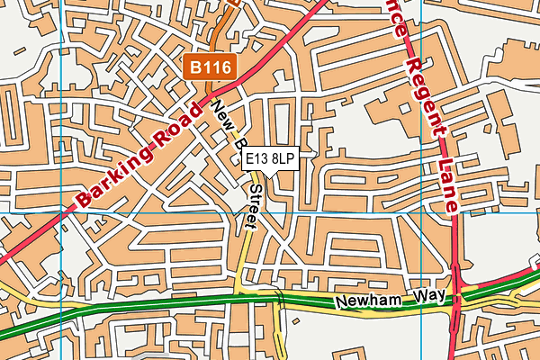 E13 8LP map - OS VectorMap District (Ordnance Survey)