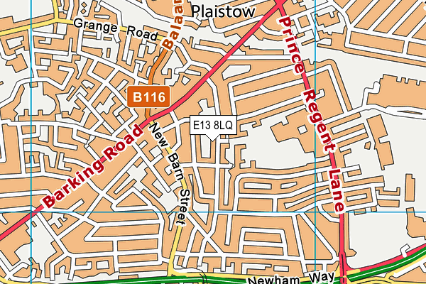 E13 8LQ map - OS VectorMap District (Ordnance Survey)