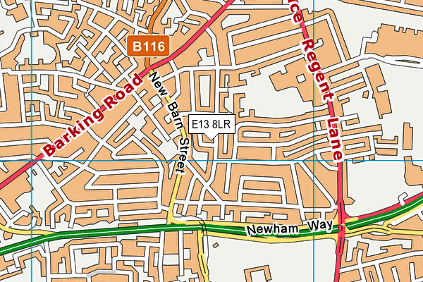 E13 8LR map - OS VectorMap District (Ordnance Survey)