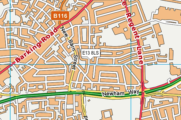 E13 8LS map - OS VectorMap District (Ordnance Survey)