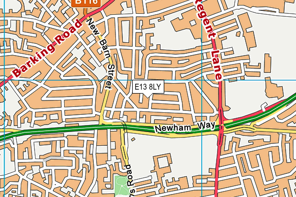 E13 8LY map - OS VectorMap District (Ordnance Survey)