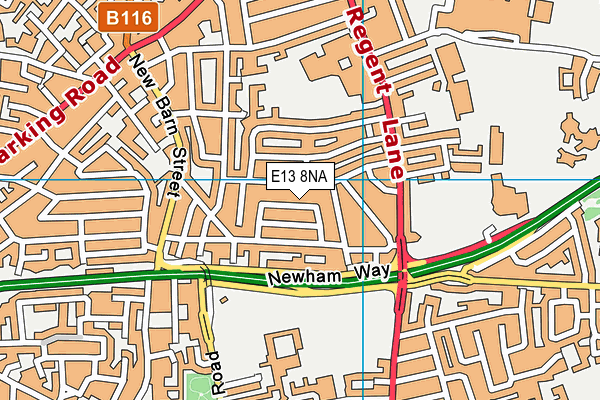 E13 8NA map - OS VectorMap District (Ordnance Survey)