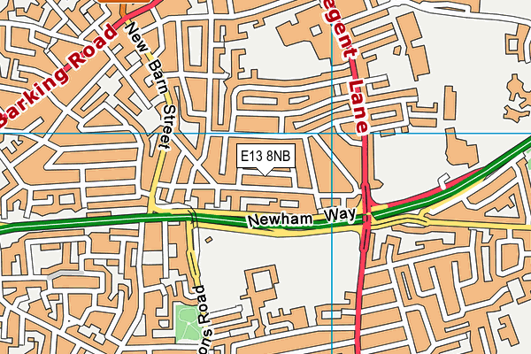 E13 8NB map - OS VectorMap District (Ordnance Survey)