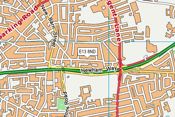 E13 8ND map - OS VectorMap District (Ordnance Survey)