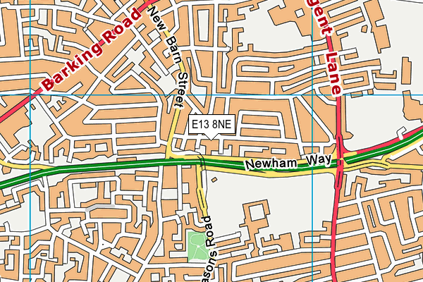 E13 8NE map - OS VectorMap District (Ordnance Survey)