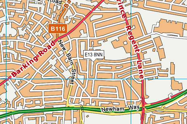 E13 8NN map - OS VectorMap District (Ordnance Survey)