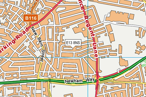 E13 8NS map - OS VectorMap District (Ordnance Survey)