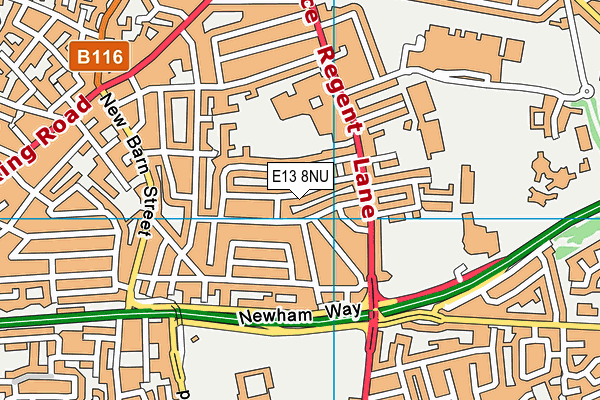 E13 8NU map - OS VectorMap District (Ordnance Survey)