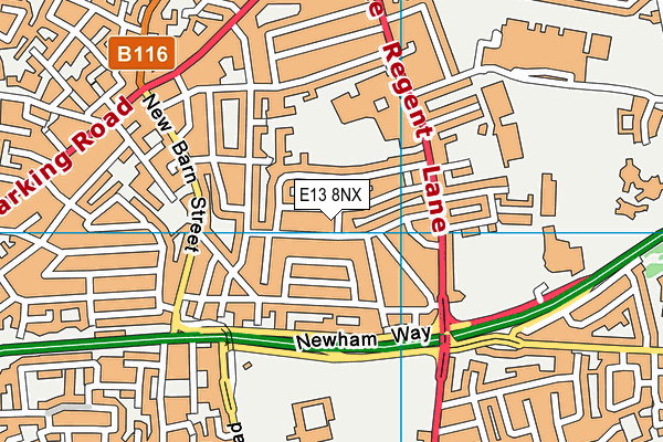 E13 8NX map - OS VectorMap District (Ordnance Survey)