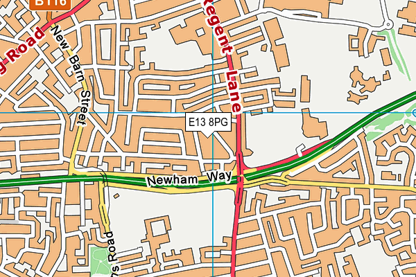 E13 8PG map - OS VectorMap District (Ordnance Survey)
